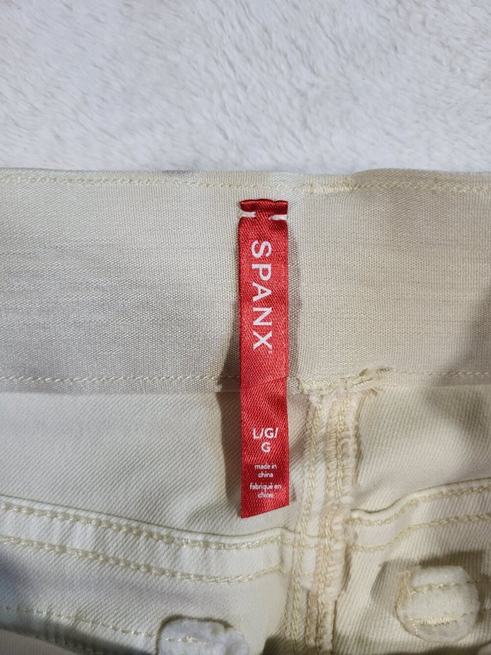 Spanx Stretch Twill Cropped Wide Leg Pants Off White size large - Picture 4 of 13